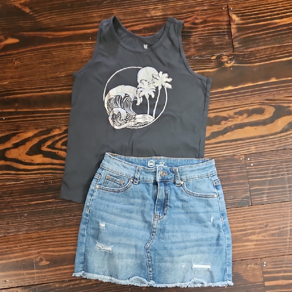 Gap Tank and Wonder Nation Jean Skirt